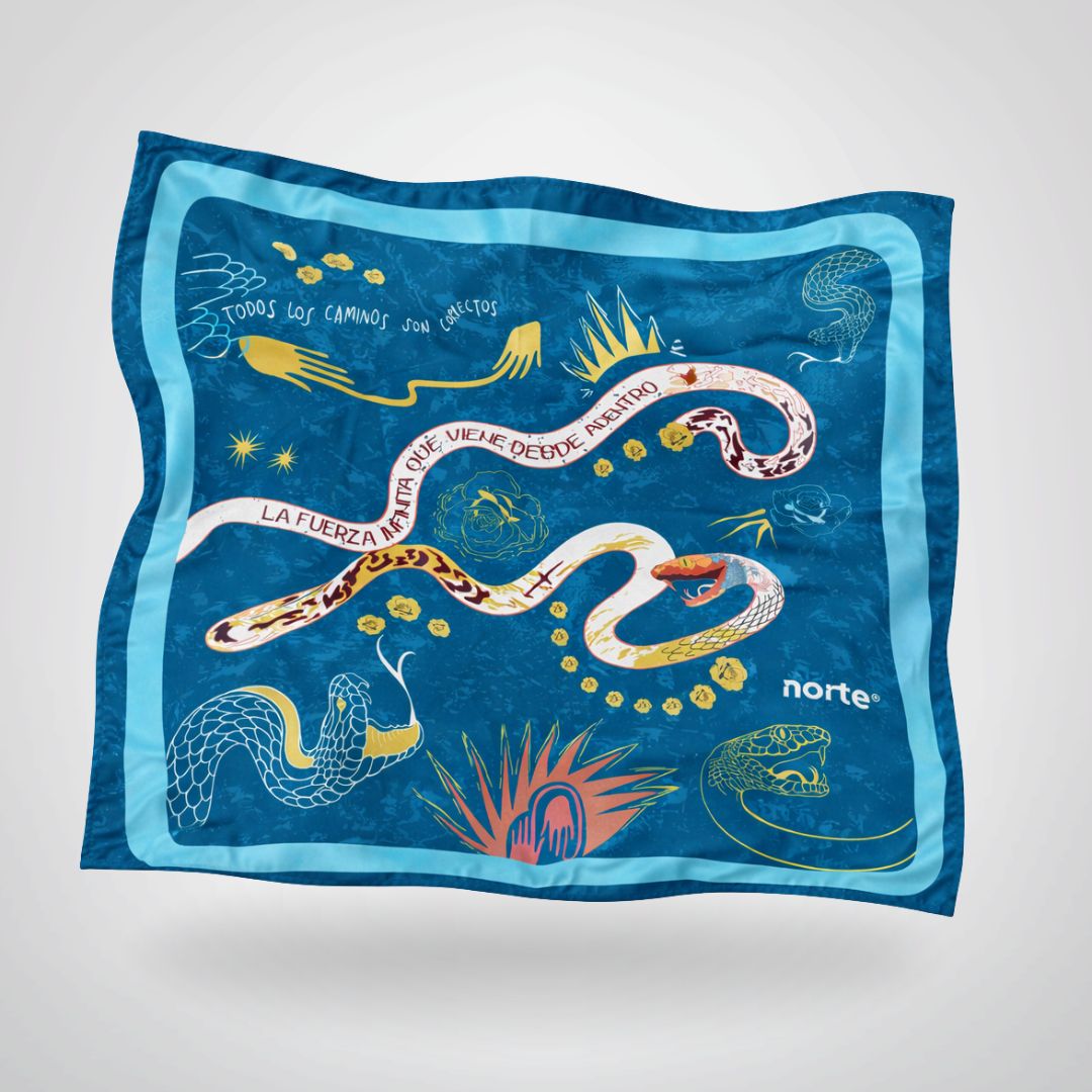 Pañuelo Cosmic Serpent Turquesa Large